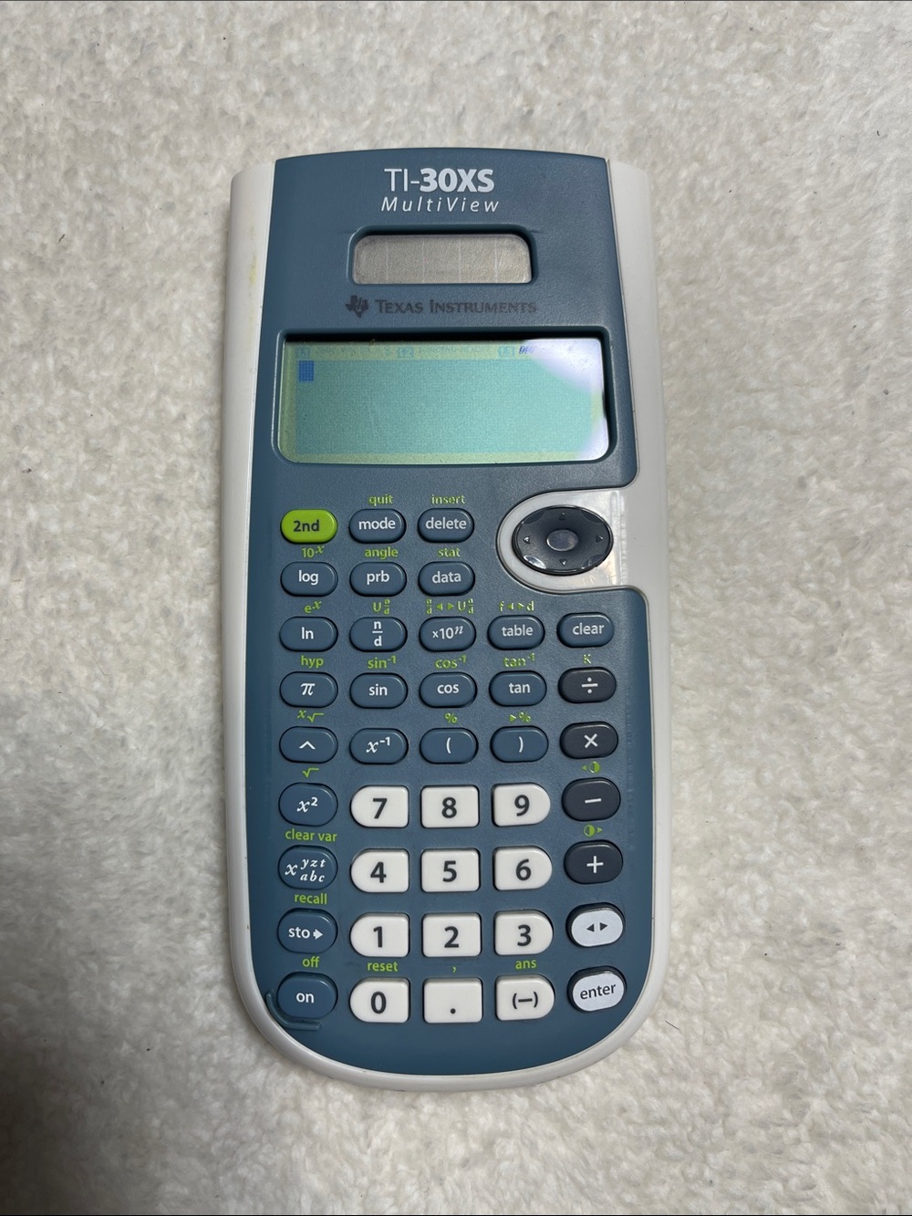 Texas Instruments TI30XS MultiView scientific calculator (back and cover)